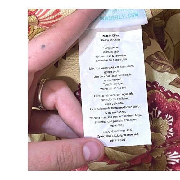 Waverly Jacobean Floral Print Pillow Sham Large King Flowers pillowcase 38x24 - Picture 4 of 6